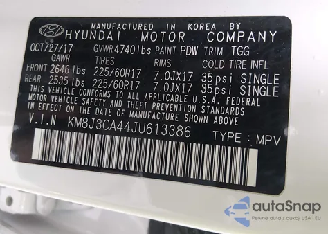 2018 Hyundai Tucson Sel from USA, damaged, VIN KM8J3CA44JU613386
